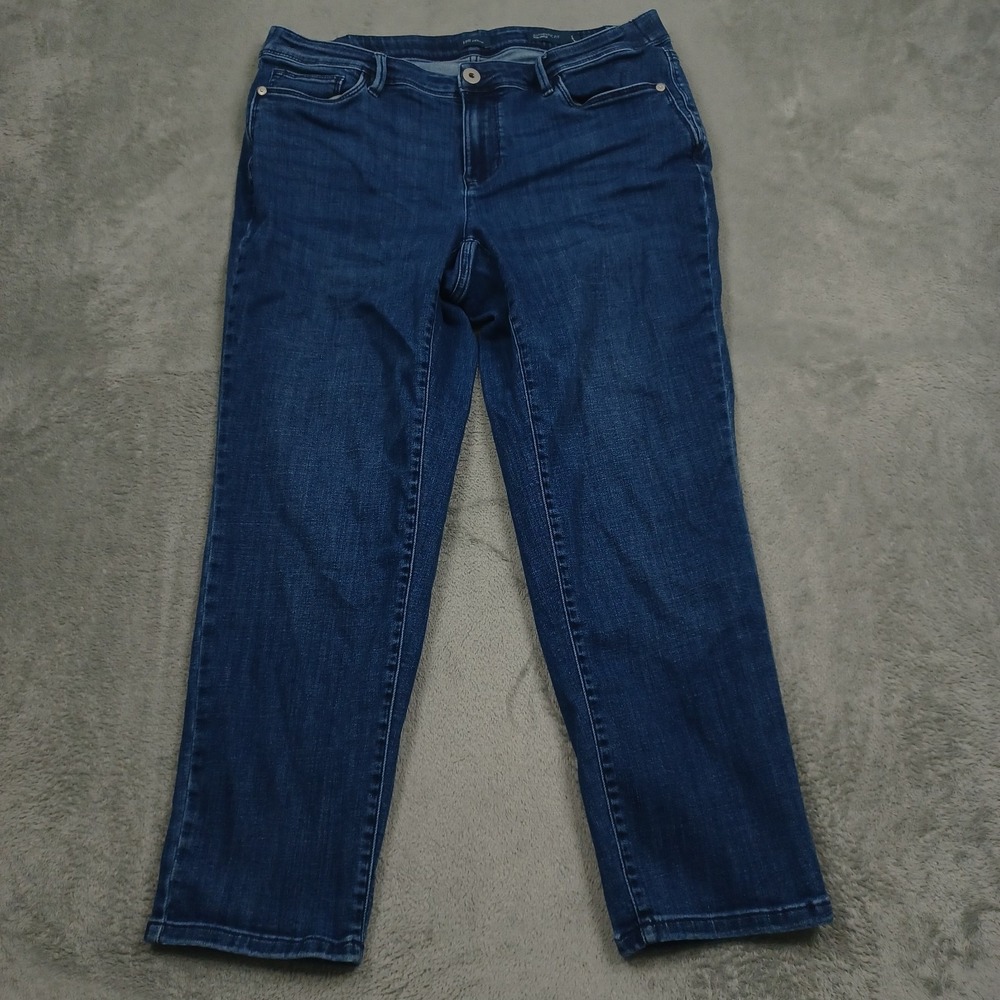 J‎ Jill Jeans Womens 16 Petite Blue Denim SLim Ankle Preppy Casual